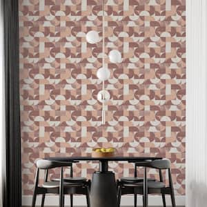 Composed Shapes Redwood Removable Peel and Stick Vinyl Wallpaper, 28 sq. ft.