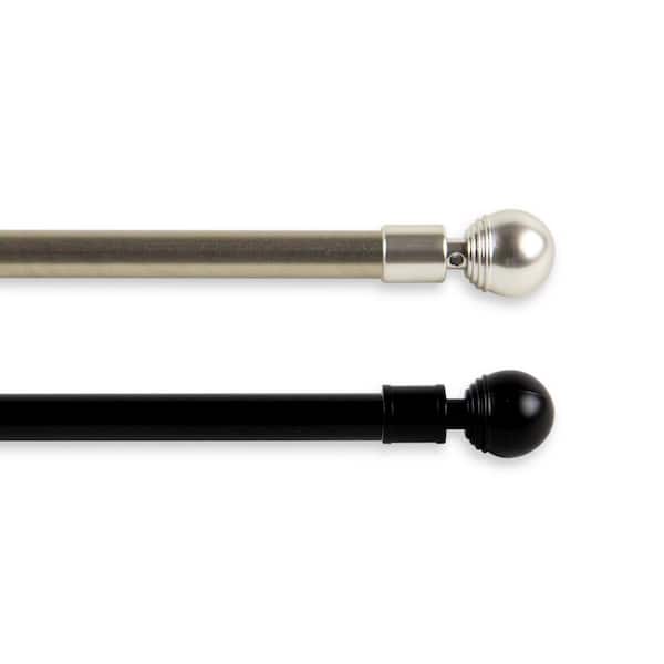 Rod Desyne Ball 7/16 in. Cafe Single Curtain Rod 28-48 in. - Black