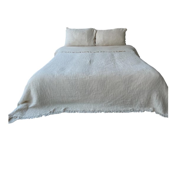 SUSSEXHOME Muslin Ivory Soft Cotton Standard Size Sham Set of 2