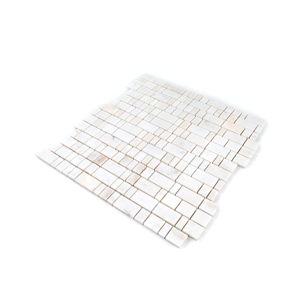 Jeffrey Court Strata Sunrise White 12 in. x 12 in. Rectangle Honed