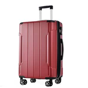 28 in. Red Lightweight Durable ABS Hardshell Suitcase