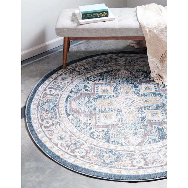 Baracoa Prado Blue 5' 5 x 5' 5 Round Rug