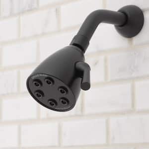 3-Spray Patterns 2.8 in. Single Wall Mount High Pressure Adjustable Fixed Shower Head in Matte Black