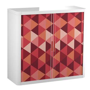 Paperflow easyOffice 41 in. Tall with 2-Shelves Storage Cabinet in Maroon Triangles