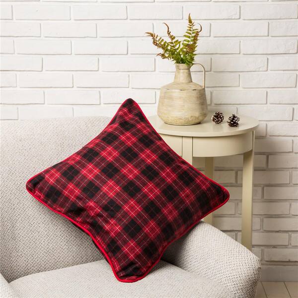 black and red plaid pillows