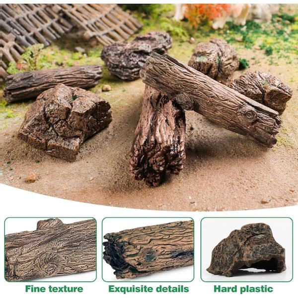 OGETFUUR 7 Pcs Diorama Supplies Fake Rock, Artificial Garden