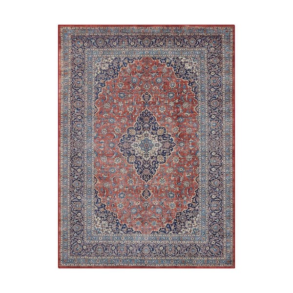CREATIVE HOME IDEAS Imagine Chenille Hazel Multi-Colored 5 ft. x 7 ft. Medallion Polyester Area Rug