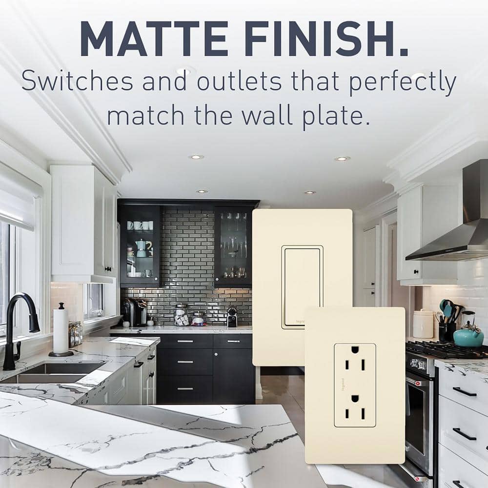 Light Almond Matte Single Pole Rocker Light Switch