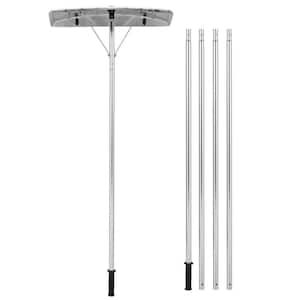 57.6 in. x 240 in. Sectional Aluminum Snow Roof Rake with Built-in Wheels