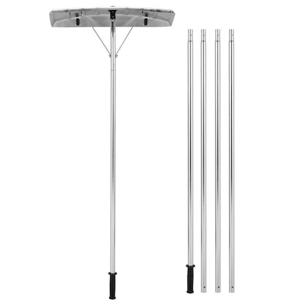 WELLFOR 57.6 in. x 240 in. Sectional Aluminum Snow Roof Rake with Built-in Wheels
