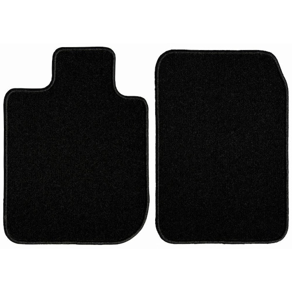 Chevrolet Silverado 1500 Extended Cab Black Classic Carpet Car Mats/Floor Mats, Custom Fit For 2010-2018 (2-Piece)