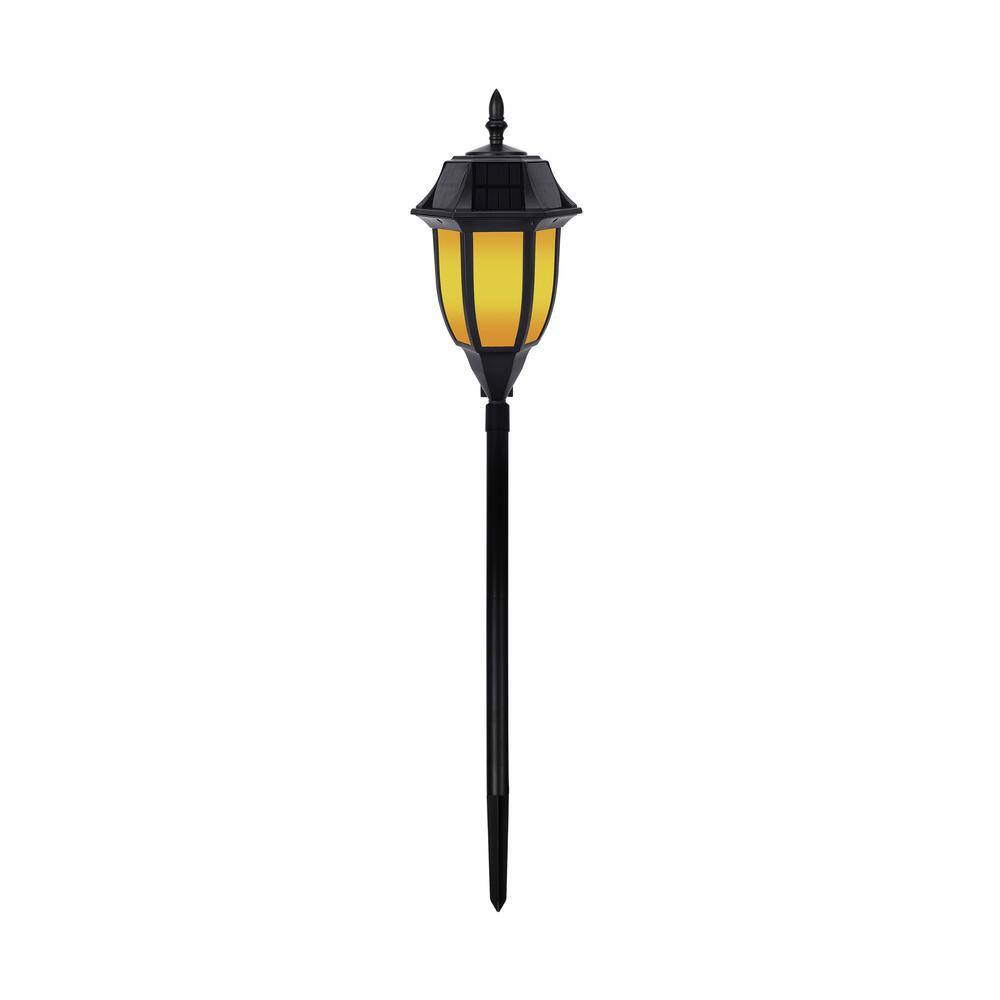 Black Solar LED Pathway Light with Amber and White Modes