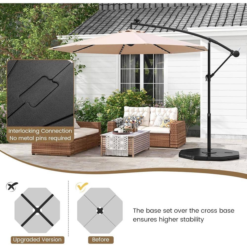 Heavy Duty Black Metal and HDPE Fillable Umbrella Base