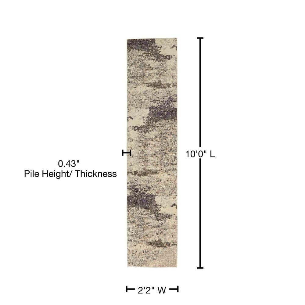 Ivory/Grey Abstract Hand-knotted Reversible Area Rug