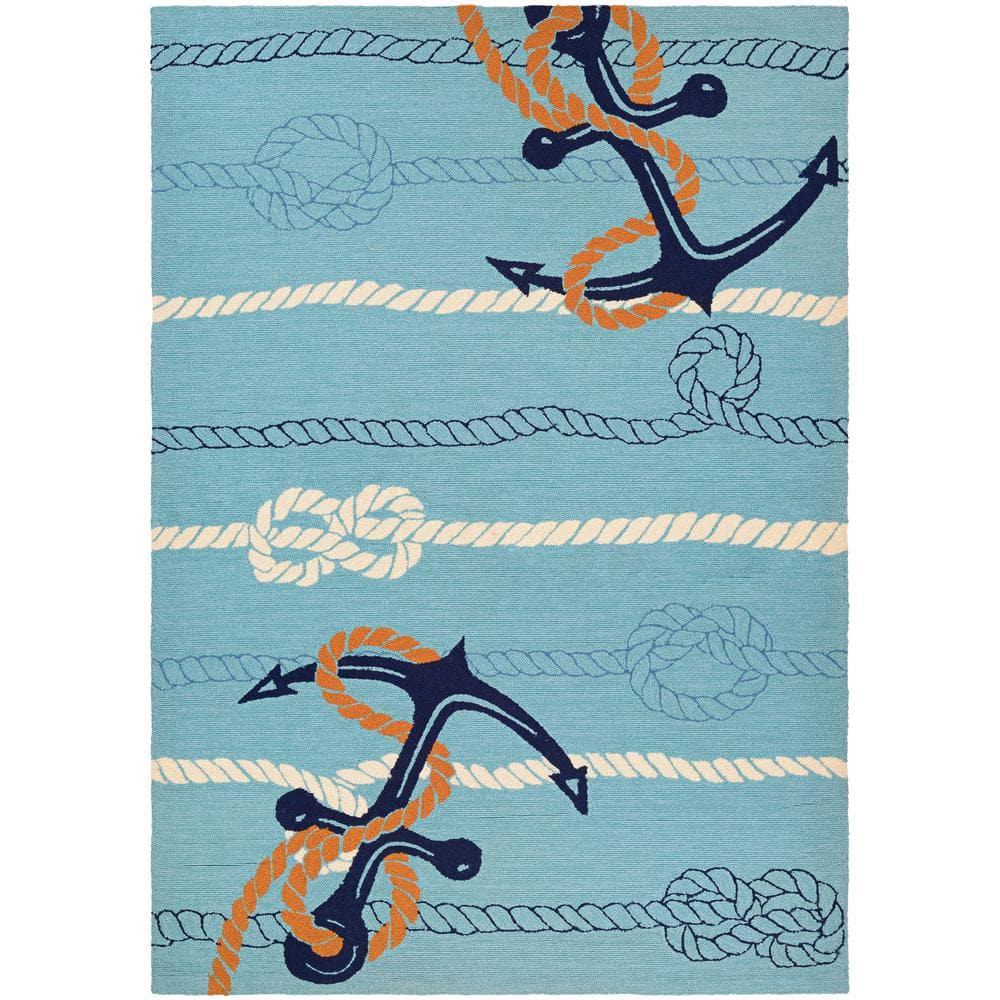 Couristan Outdoor Escape Anchors Away Navy Area Rug - 2' x 4