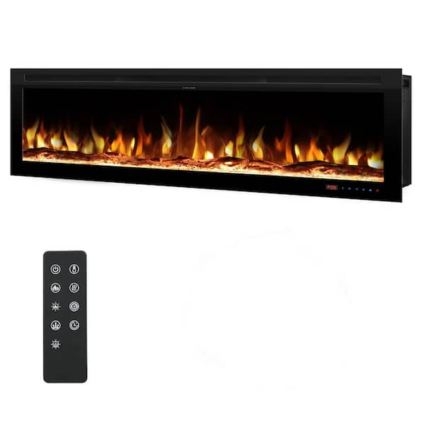 Prismaster ...keeps your home stylish 50 in. Electric Fireplace Inserts, with Mixed Flame Colors, Brightness and Speed Adjustment, Timer, Thermostat, Black