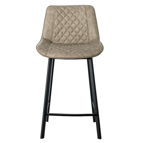 ATHMILE Light Brown Leather Dining Chairs (Set of 2)