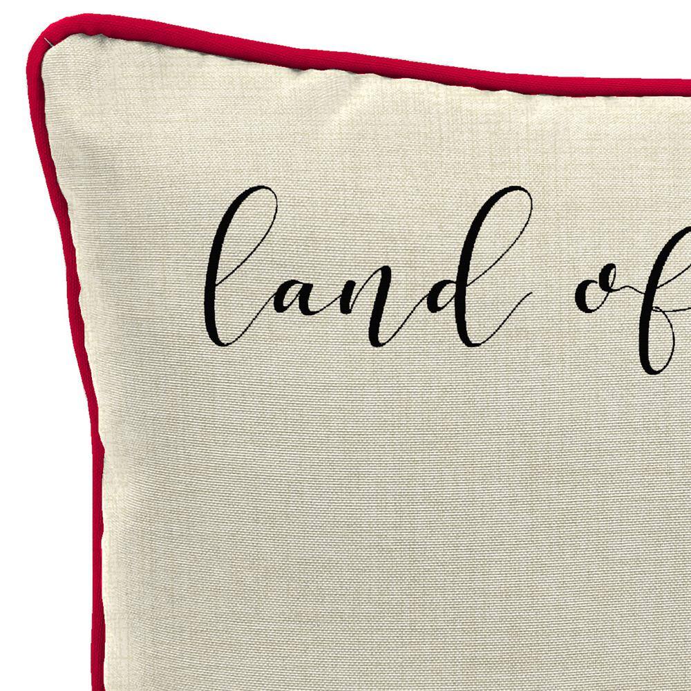 18" x 18" Beige and Red Patriotic Truck Reversible Outdoor Throw Pillow