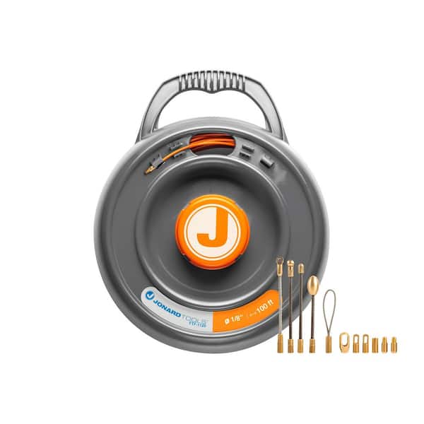 Fiberglass Fish Tape Rodder, 100 ft. for Pushing and Pulling Fiber Optic and Electrical Cable