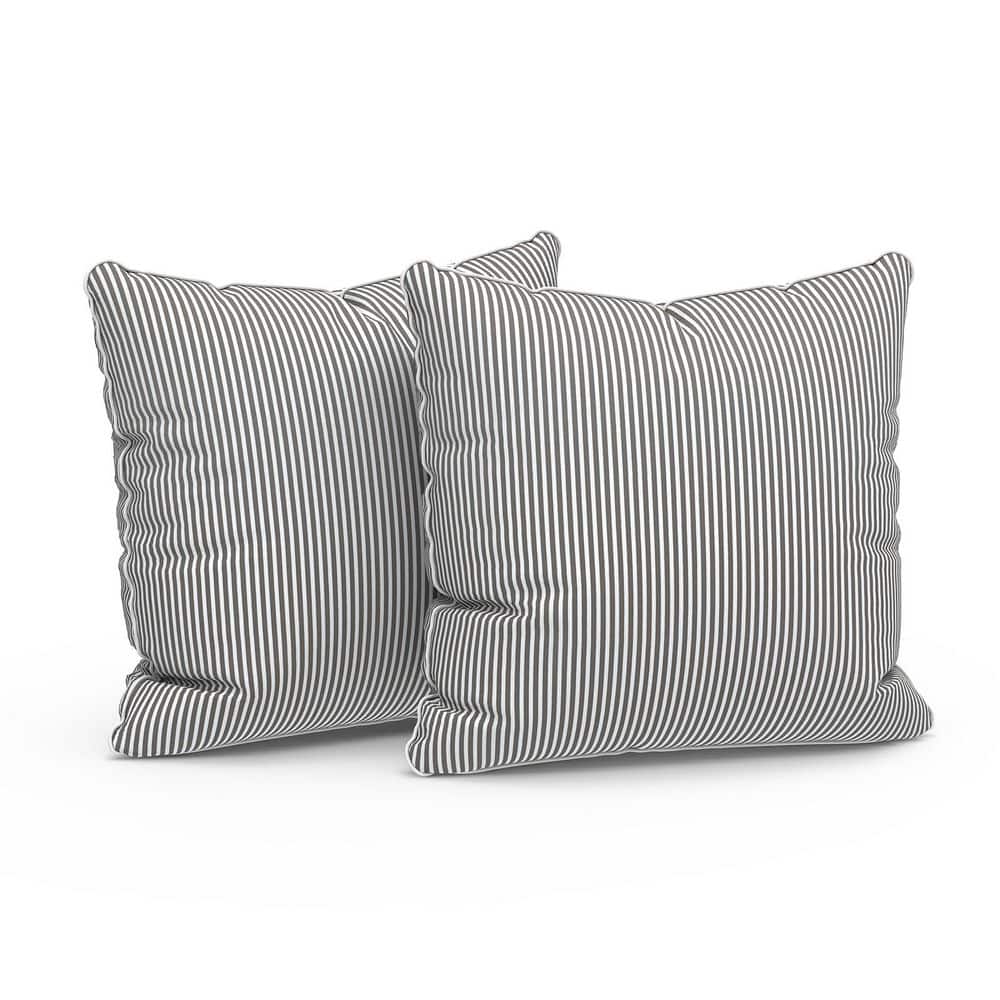 Outdoor Throw Pillows 20 x 20-Waterproof Square Pillows with Piping Fade Re