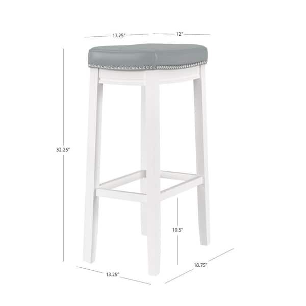 Linon Home Decor Concord 32.25 in. White and Light Gray Backless