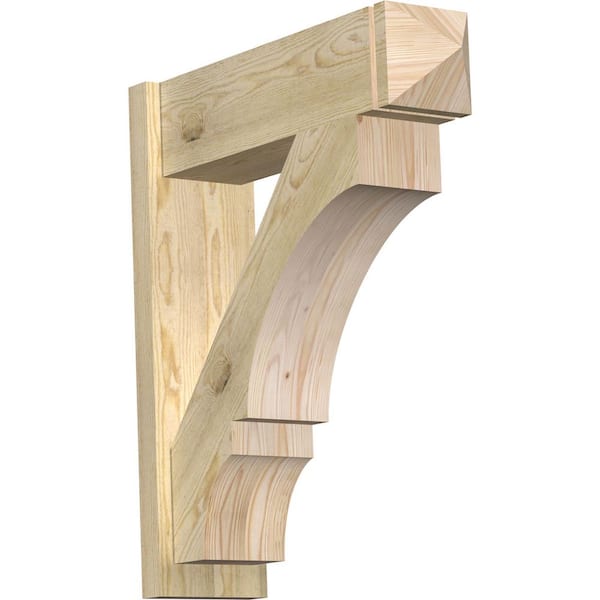 Ekena Millwork 8 in. x 32 in. x 28 in. Balboa Arts and Crafts Rough Sawn Douglas Fir Outlooker