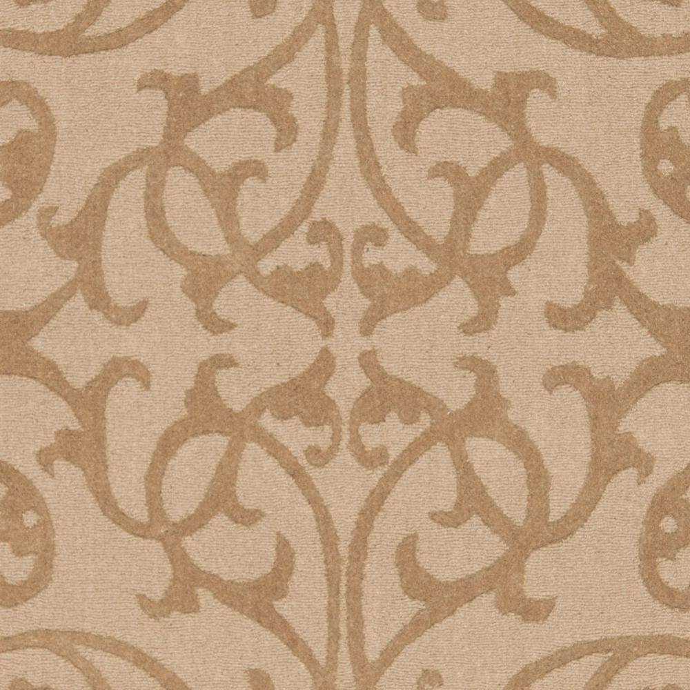 Luxurious Hand-Tufted New Zealand Wool Area Rug, 4' x 6', Light Brown