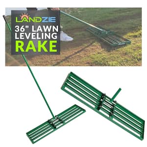 Lawn Leveling Rake-36 Inch, 37 inch Steel Handle Lawn Leveler Yard Leveling Rake and Lawn Leveling Tool