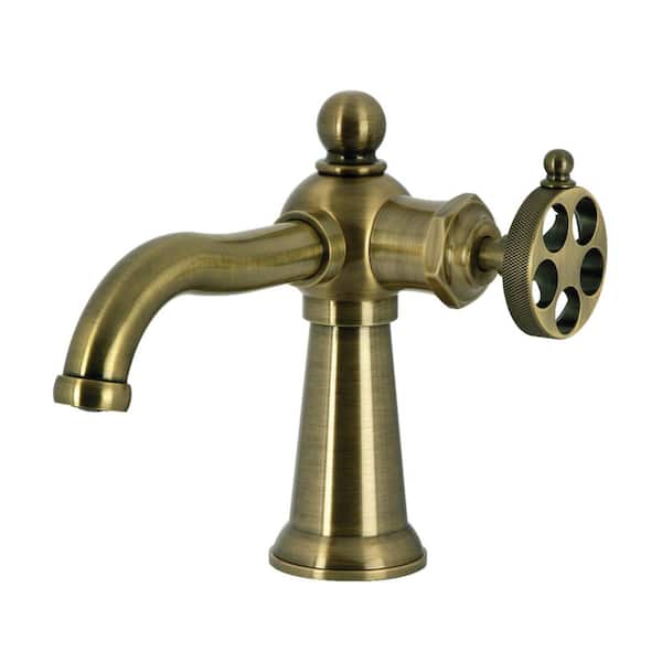 Wendell Single-Hole 1-Handle Bathroom Faucet in Antique Brass
