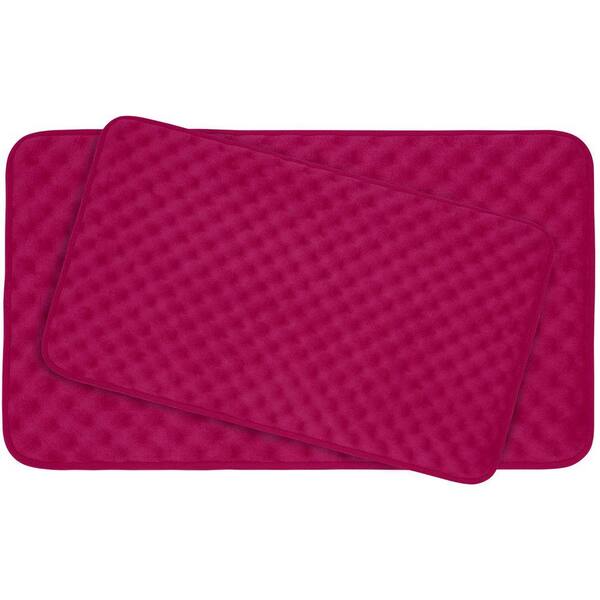 BounceComfort Massage Fuchsia Memory Foam 2-Piece Bath Mat Set
