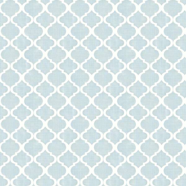 Chesapeake Watercolor Blue Quatrefoil Paper Strippable Roll (Covers 56.4 sq. ft.)