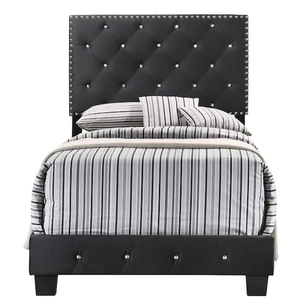 AndMakers Suffolk Black Twin Panel Bed