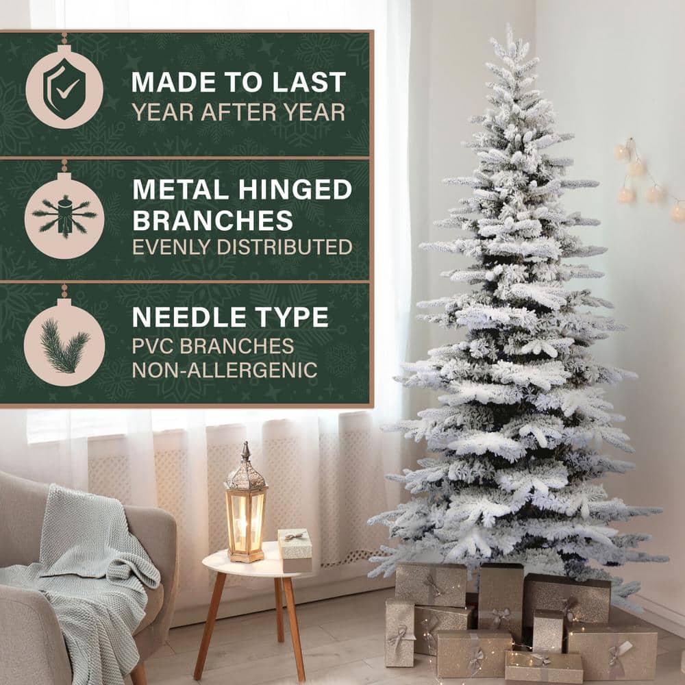 7.5 ft Flocked Pine Valley Artificial Christmas Tree