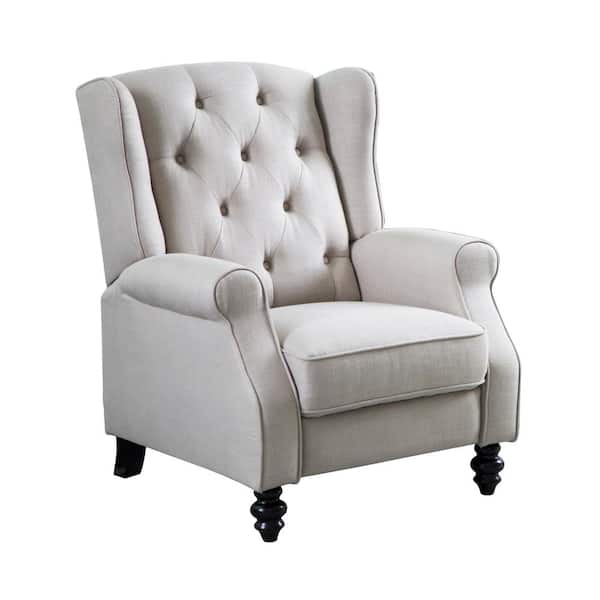 DEVON & CLAIRE Reena Fabric Pushback Recliner, Light Grey