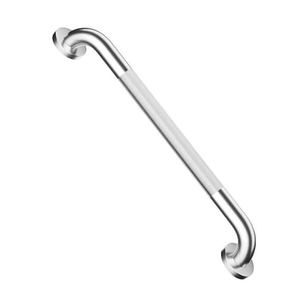 20 in. Anti Slip Shower Grab Bar in Satin Brushed Nickel, Knurled Bath Grab Bar, Safety Hand Rail Support for Elderly