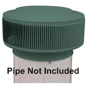 10 in. D Aluminum Aura PVC Vent Cap Exhaust Static Roof Vent with Adapter for Sch. 40 or 80 PVC Pipe in Green