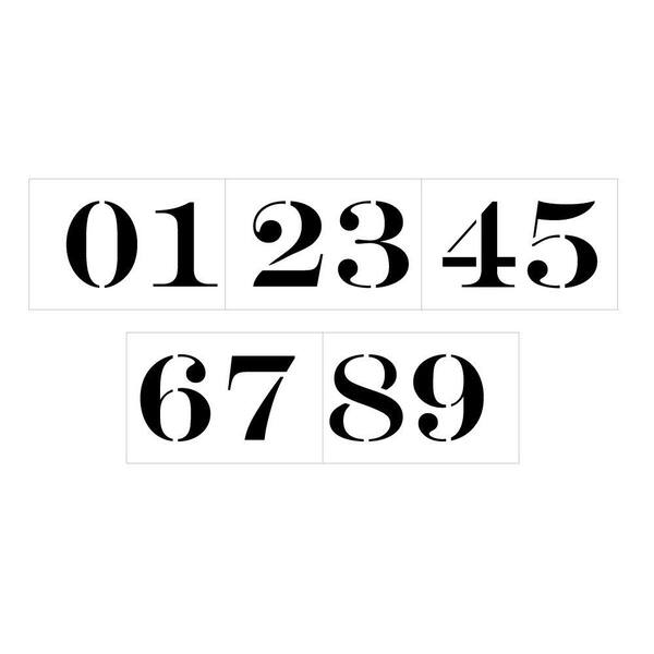Stencil Ease 4 in. Engraver's House Number Set - 6 x 9 Sheets (5-Pieces)