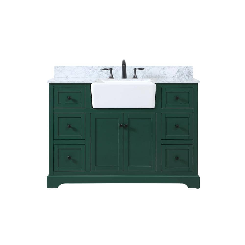 Timeless Home 32 in. W x 19 in. D x 34 in. H Bath Vanity in Green with Ivor