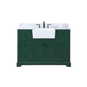 Timeless Home 32 in. W x 19 in. D x 34 in. H Bath Vanity in Green with Ivory White Top