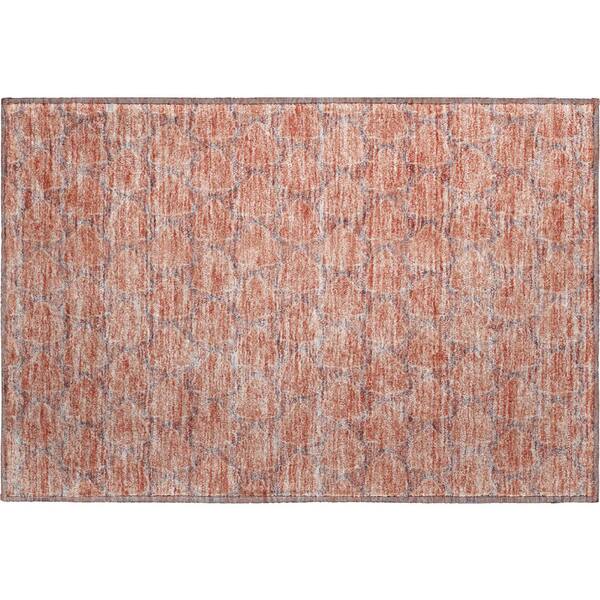 Addison Rugs Mayfield Premium Machine Washable Abstract AMF960 Salmon 2 ft. x 3 ft. Area Rug