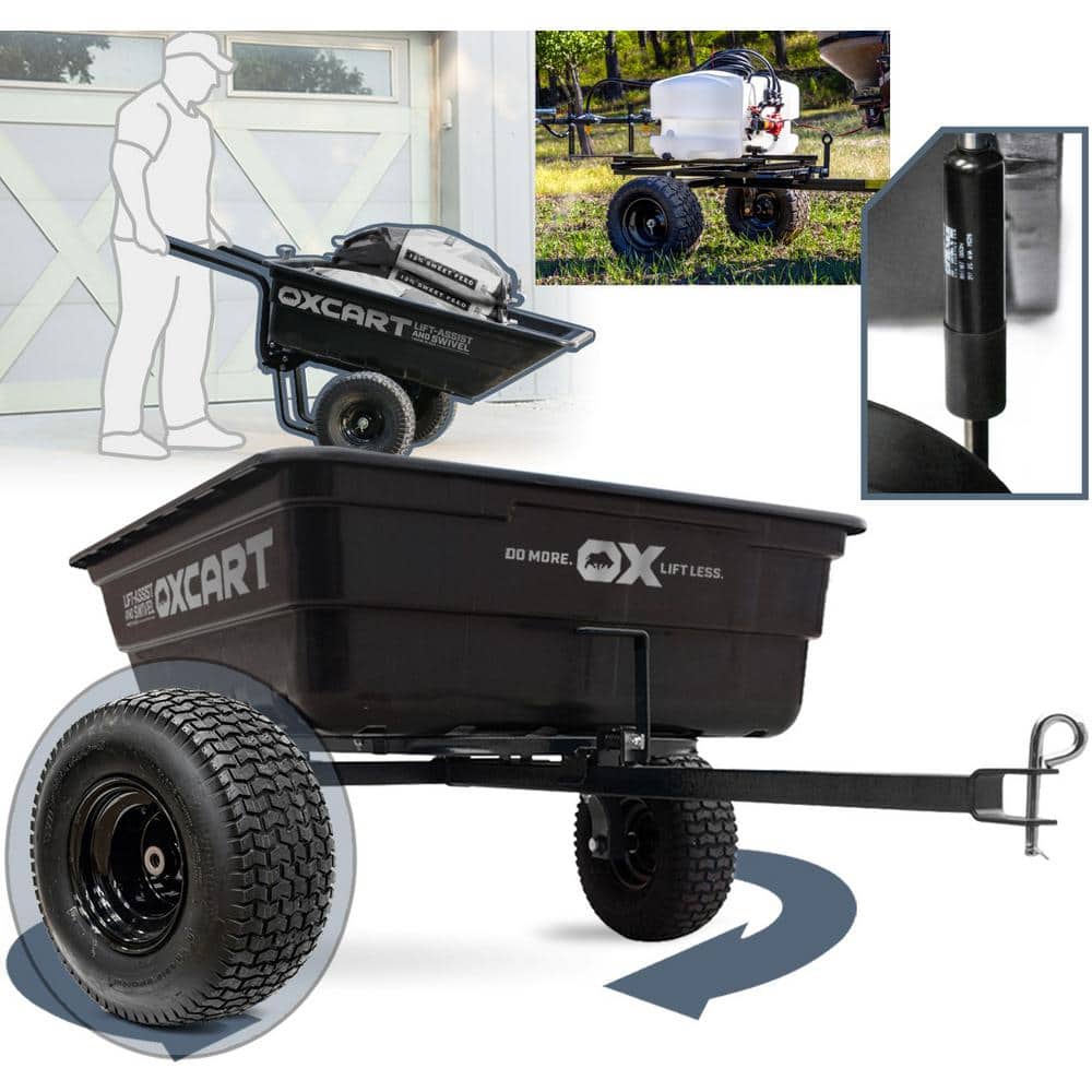 OXCART Stockman 15 to 17 Lift-Assist and Swivel Dump Cart  with 18 ATV-Grade Run-Flat Tires GTMXH3L218U The Home Depot