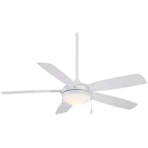 Lun-Aire 54 in. Integrated LED Indoor White Ceiling Fan with Light