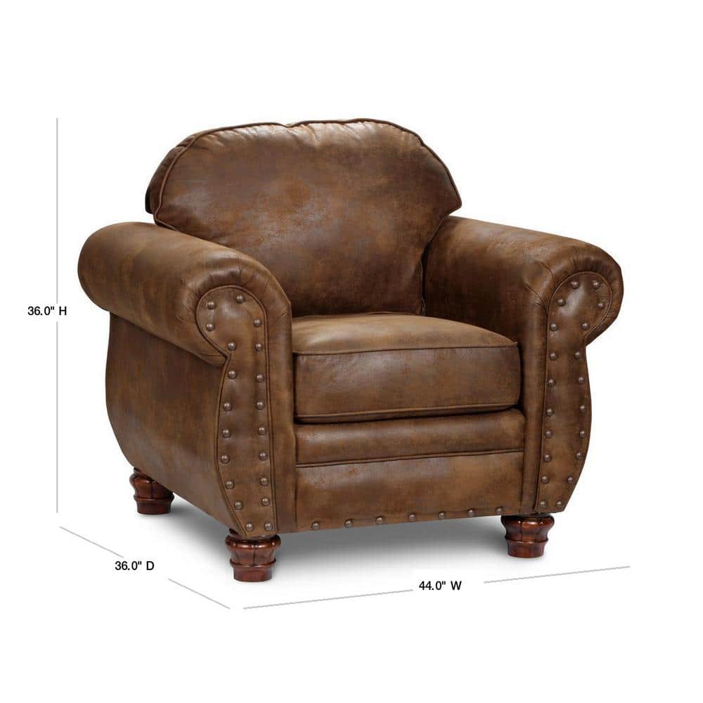 Sedona Brown Microfiber and Wood Accent Chair