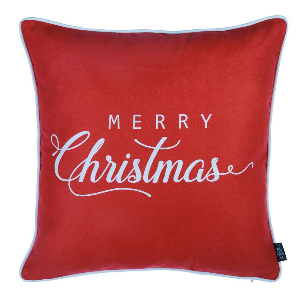 Red Nordic Christmas Graphic Throw Pillow Set