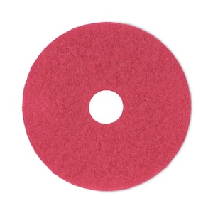 Buffing Floor Pads, 17 in. Dia, Red, (5-Carton)