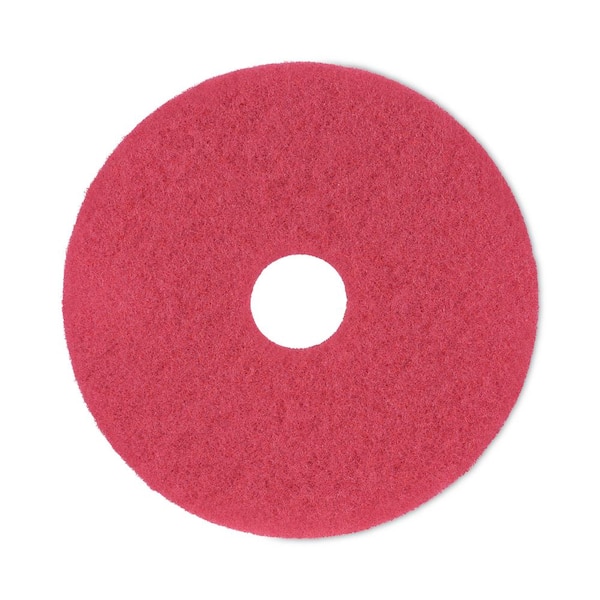 Boardwalk Buffing Floor Pads, 17 in. Dia, Red, (5-Carton)