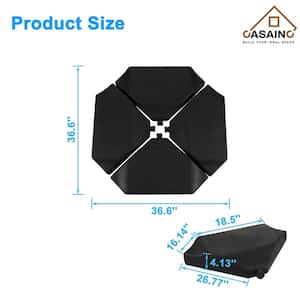 330 lbs. 4-Pieces Patio Umbrella Base Plate Set in Black