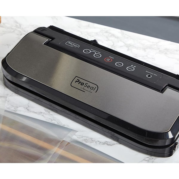 ProSeal Black Food Vacuum Sealer with 11.8 in. Airtight Heat Seal, Dry and  Moist Modes, Bag Cutter, Starter Kit Included PS-VS005 - The Home Depot