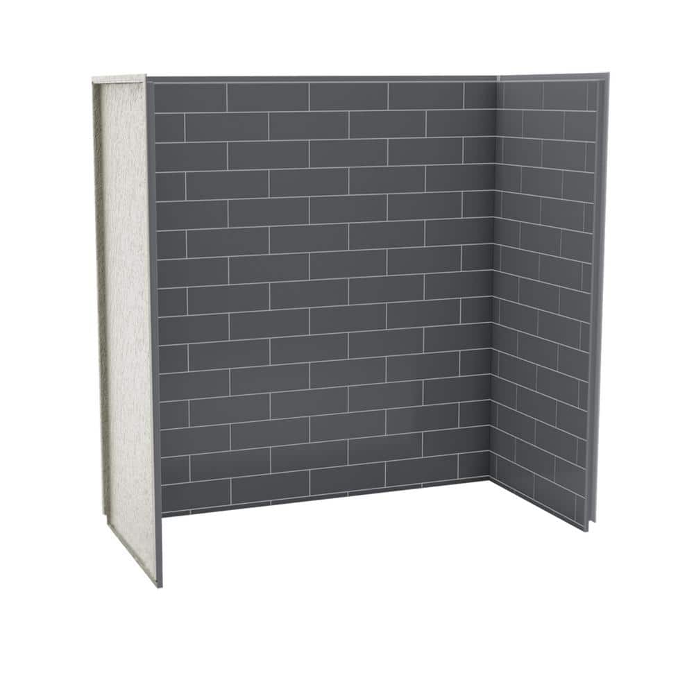MAAX Utile Metro 32 in. x 60 in. x 60 in. 3-Panels Direct-to-Stud Alcove Tub Shower Wall Kit in Thunder Grey -  103408301019000