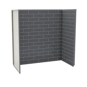 Utile Metro 32 in. x 60 in. x 60 in. 3-Panels Direct-to-Stud Alcove Tub Shower Wall Kit in Thunder Grey